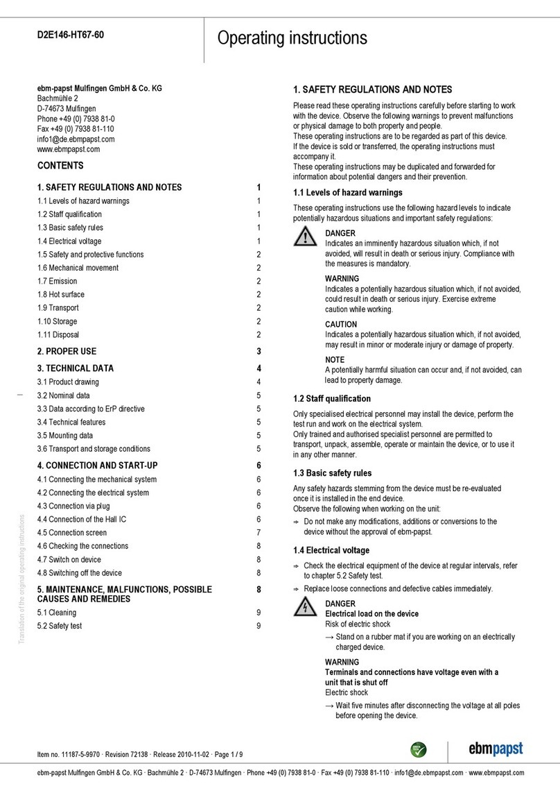 Ebmpapst D2E146-HT67-60 User manual