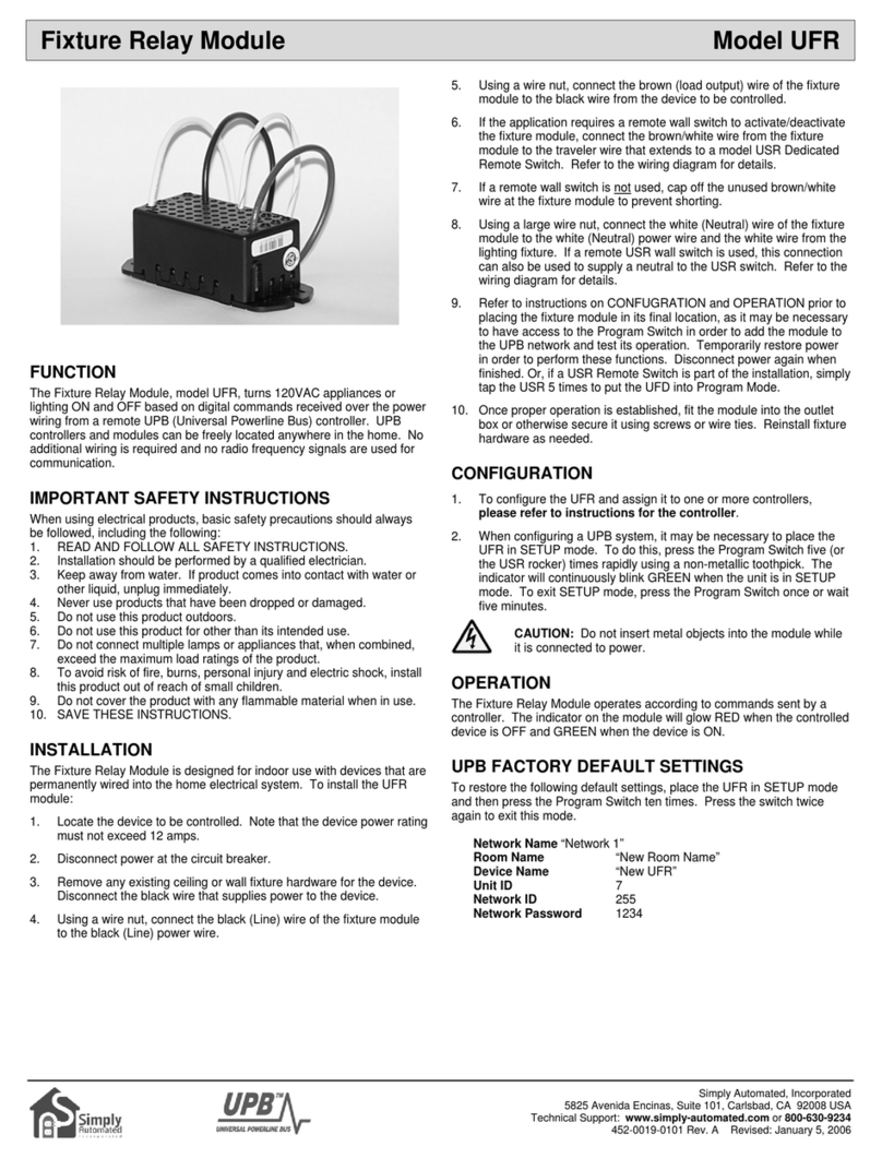 Simply Automated UFR quick start guide