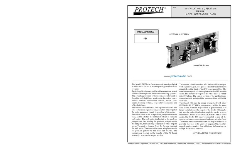 protech INTEGRA III 586 Installation & operation manual