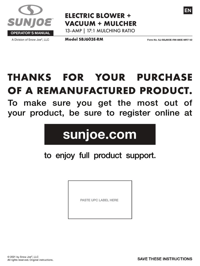 SNOWJOE Sunjoe SBJ603E-RM User manual