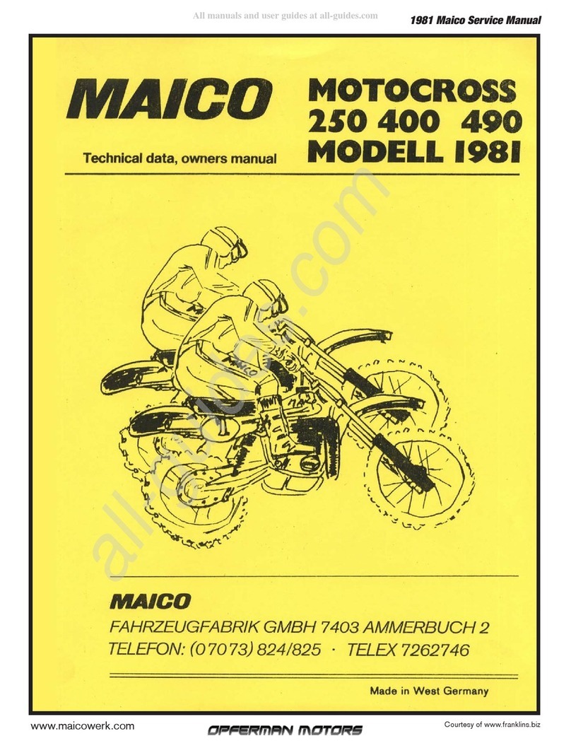 Maico Motocross 250 1981 Technical data, owner's manual