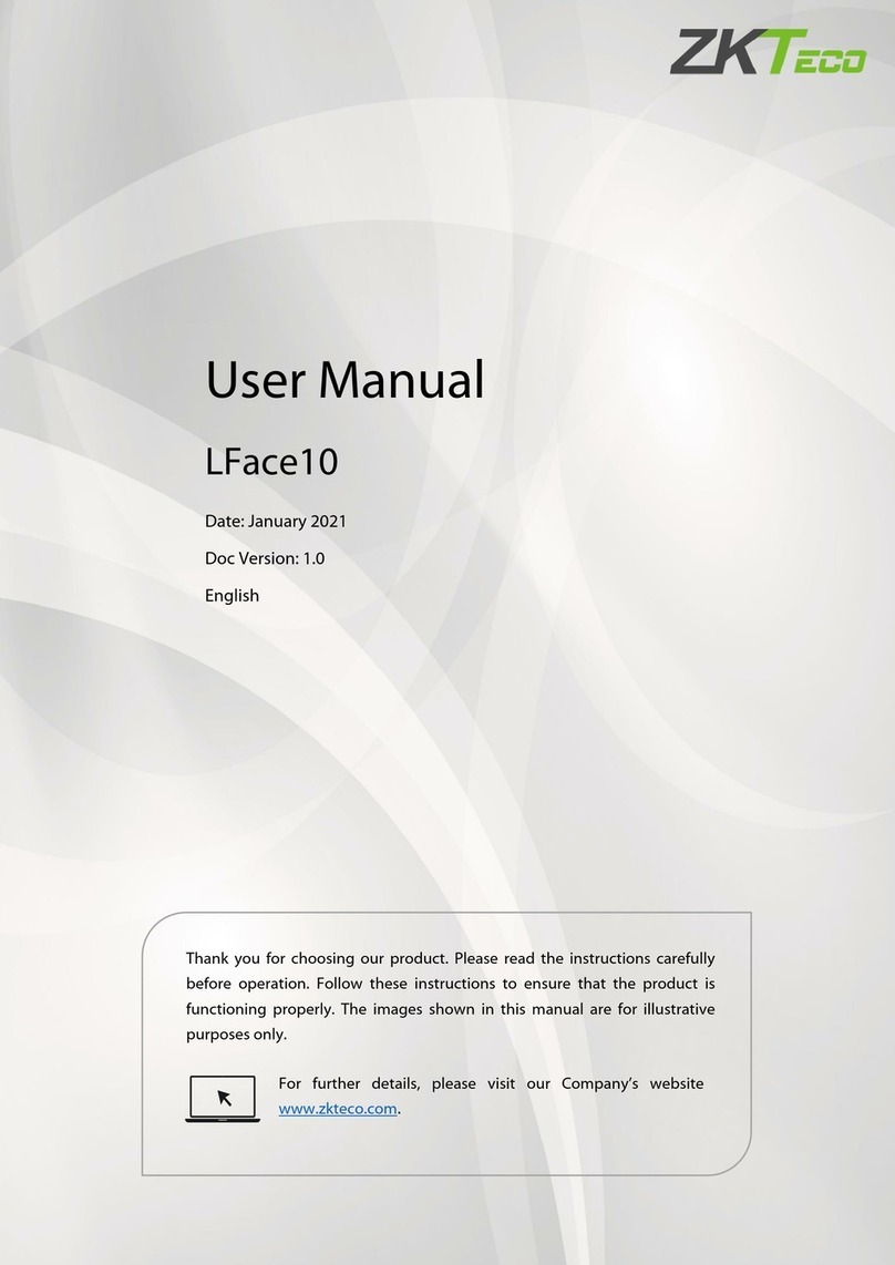 ZKTeco LFace10 User manual