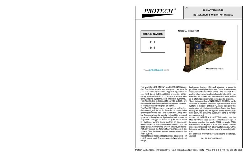 protech INTEGRA III 546B Installation & operation manual