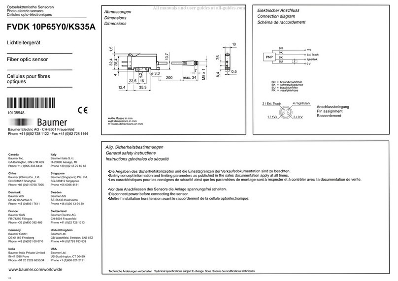 Baumer FVDK 10P65Y0/KS35A quick start guide