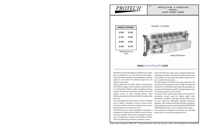 protech INTEGRA III 800 Series User manual