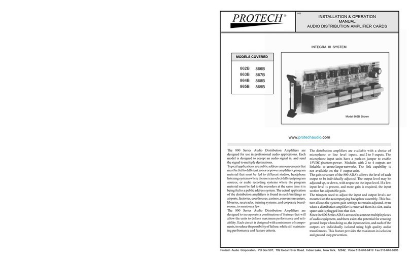 protech INTEGRA III 800 Series Installation & operation manual
