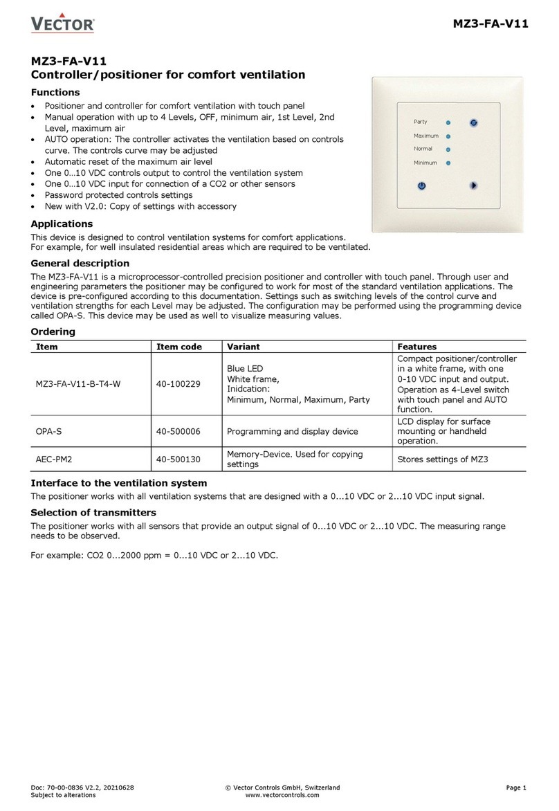 Vector MZ3-FA-V11 User manual