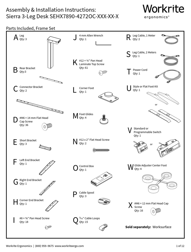 Workrite Ergonomics Sierra SEHX7890-4272OC Series Programming manual Workrite Ergonomics Sierra SEHX7890-4272OC Series Programming manual