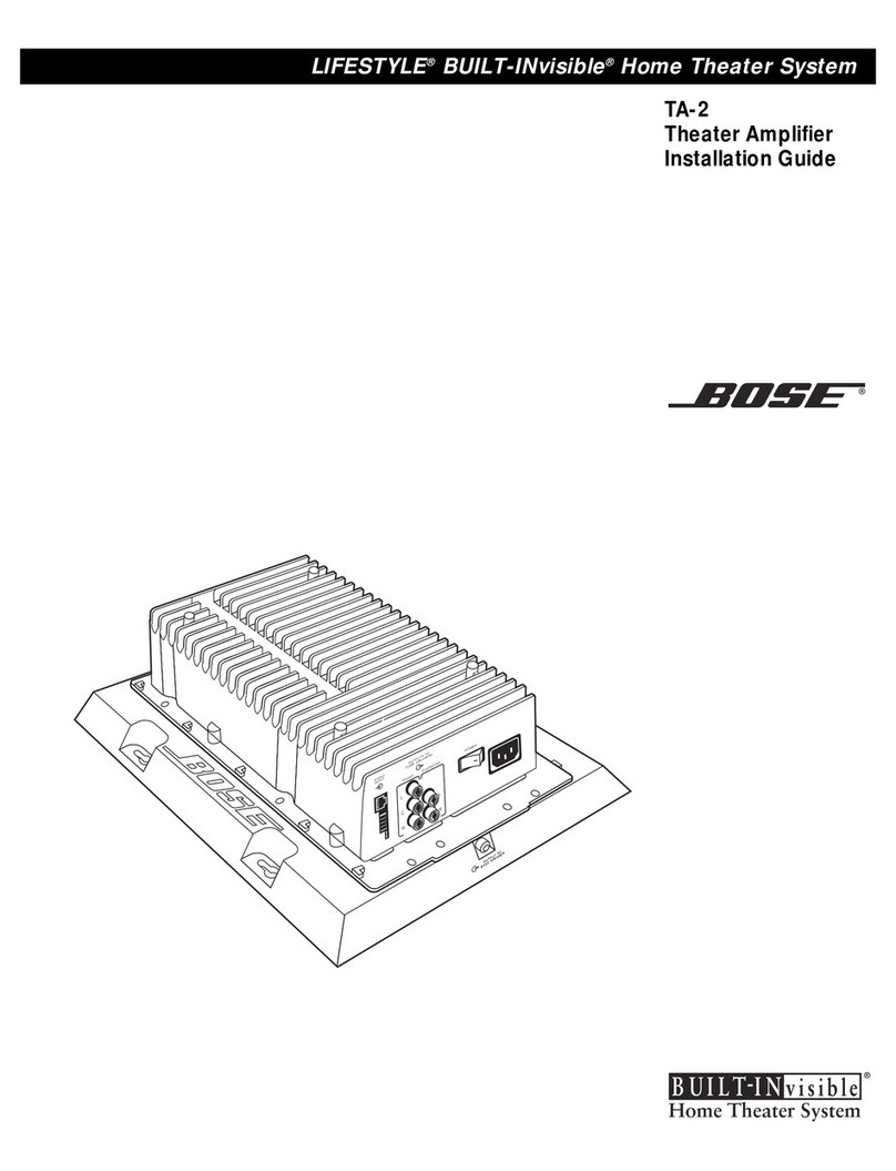 Bose LIFESTYLE BUILT-INvisible TA-2 User manual