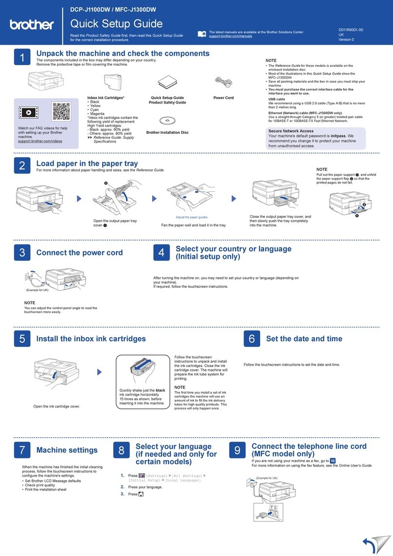 Brother DCP-J1100DW quick start guide