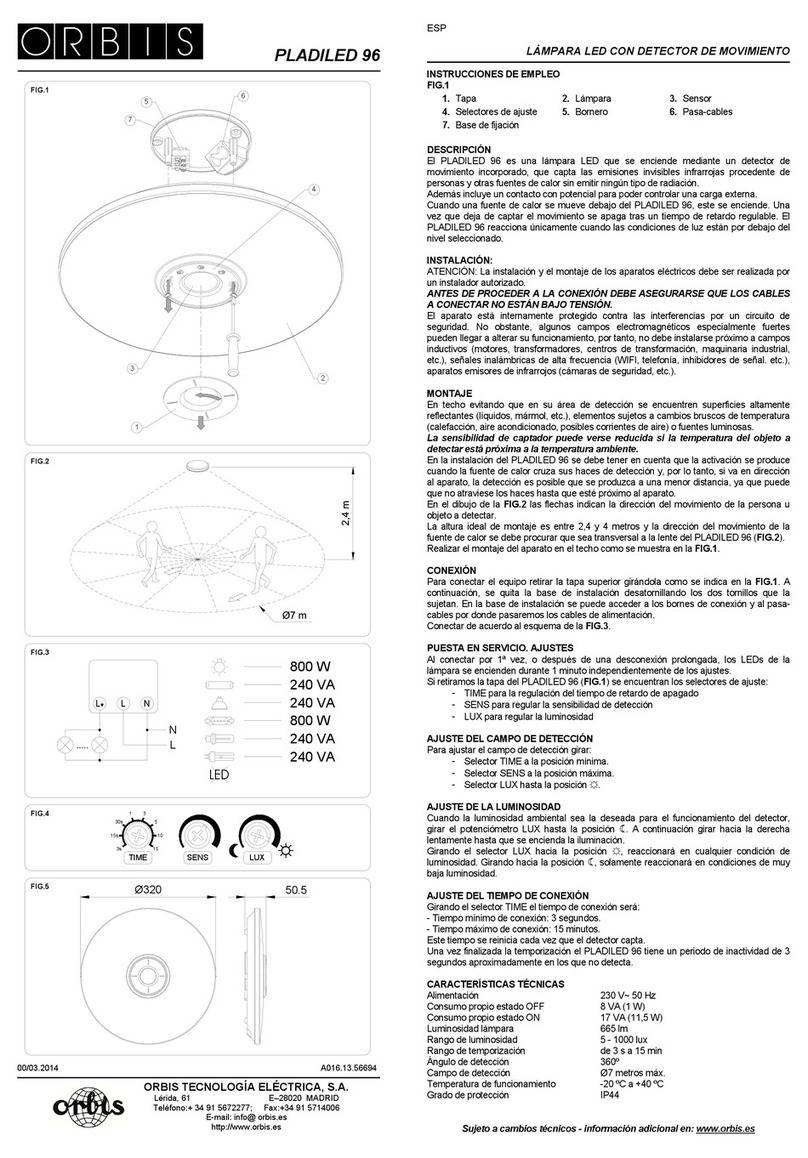 Orbis PLADILED 96 operating instructions