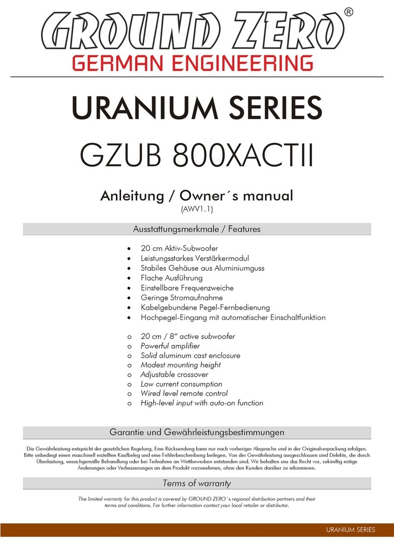 Ground Zero URANIUM Series owner's manual