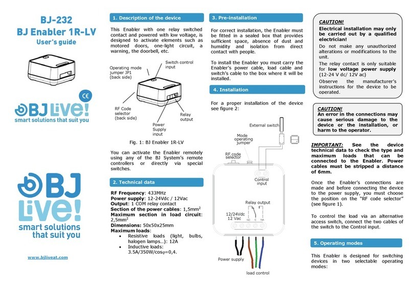 BJ Live BJ Enabler 1R-LV user guide