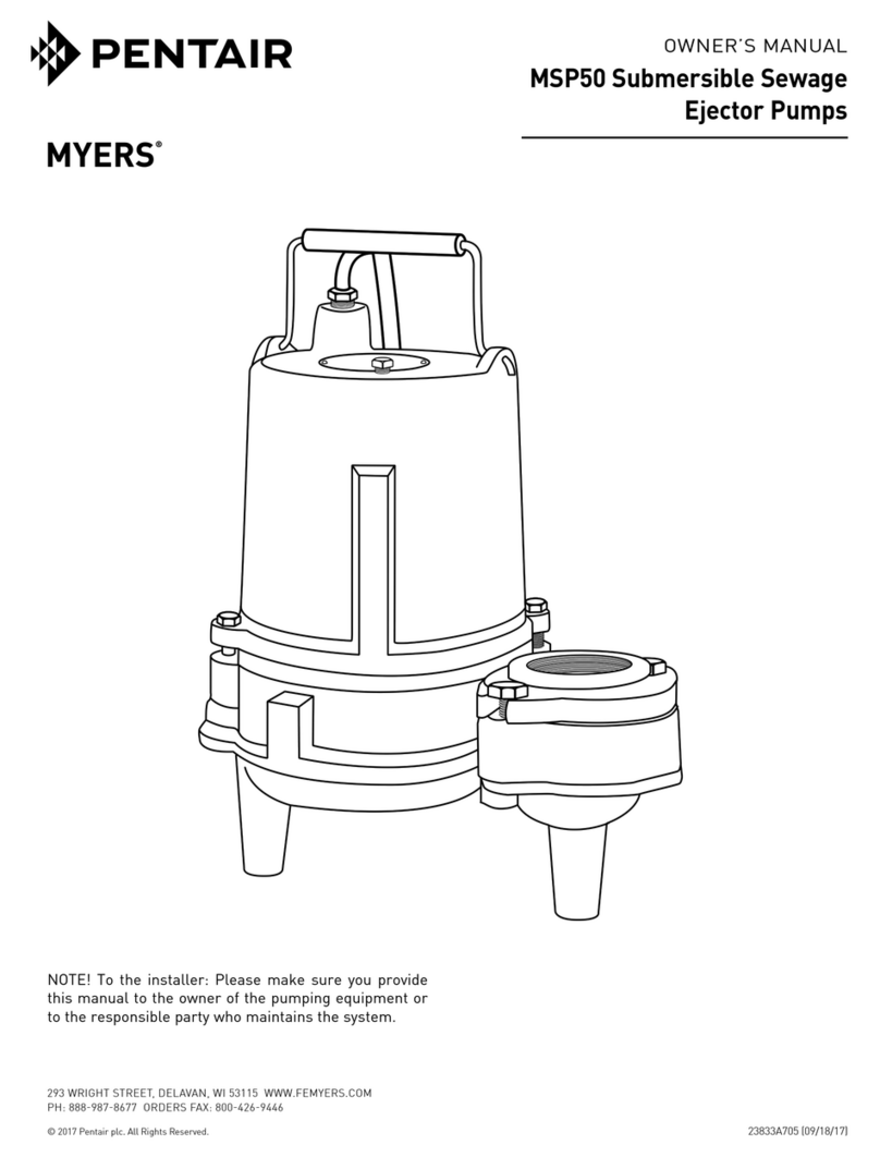 Pentair MYERS MSP50 User manual