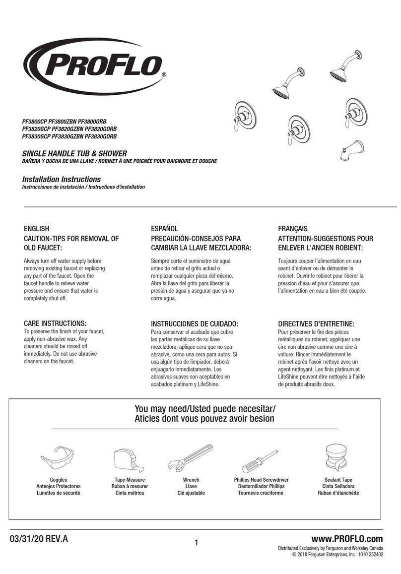 ProFlo PF3800CP User manual ProFlo PF3800CP User manual