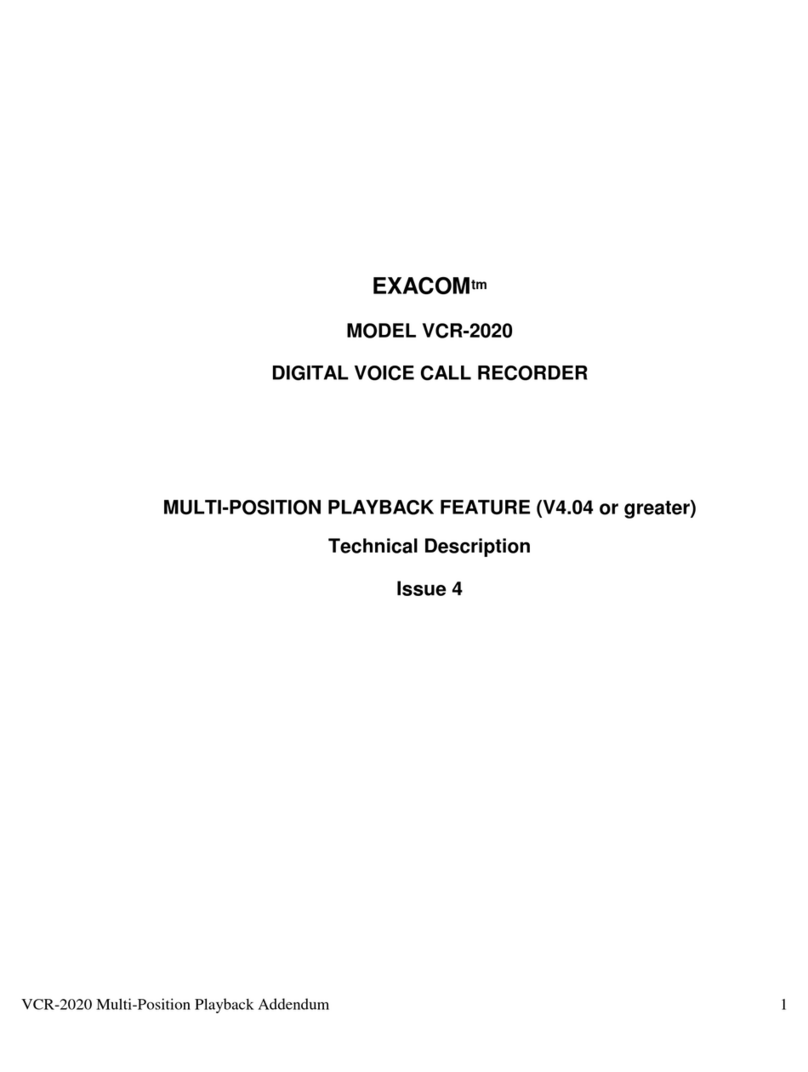 Exacom VCR-2020 Parts list manual