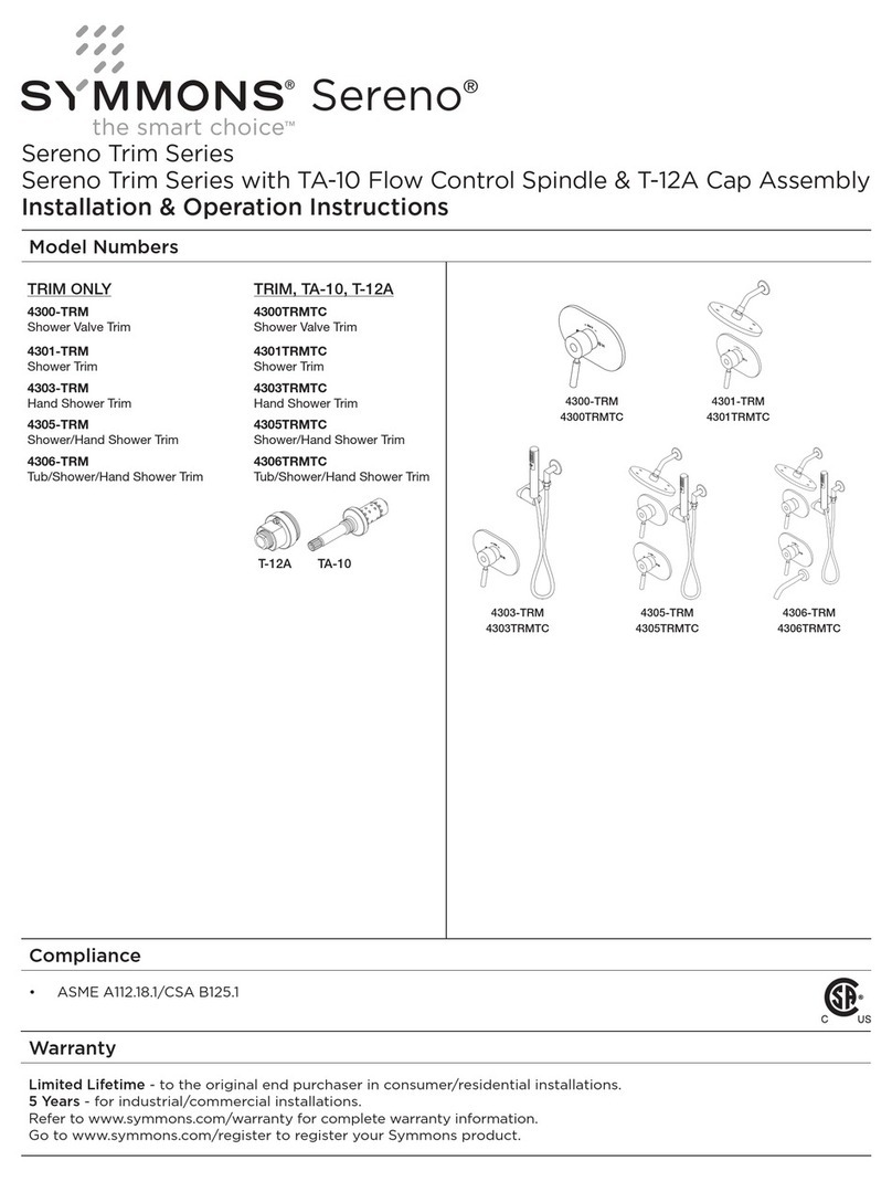 Symmons Sereno 4300-TRM Installation instructions