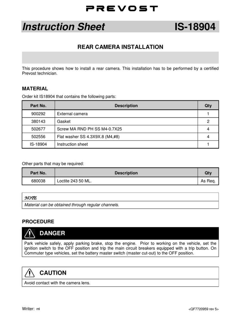 PREVOST IS-18904 instruction sheet
