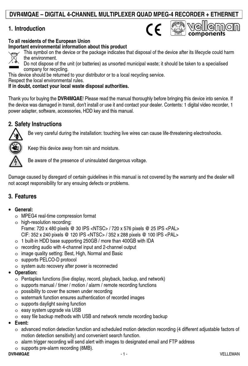 Velleman DVR4MQAE manual