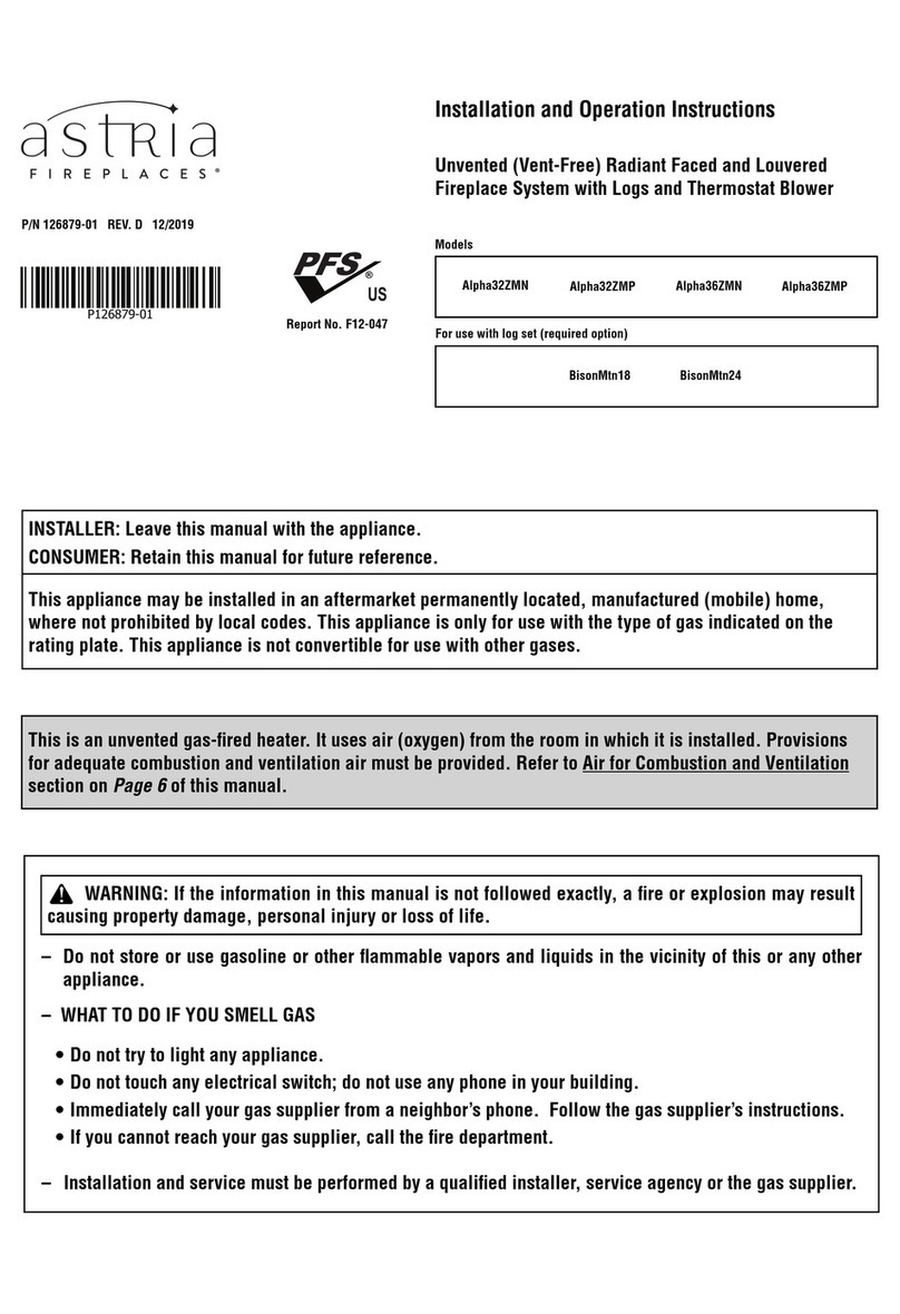 Astria Fireplaces Alpha32ZMN Installation & operation instructions Astria Fireplaces Alpha32ZMN Installation & operation instructions