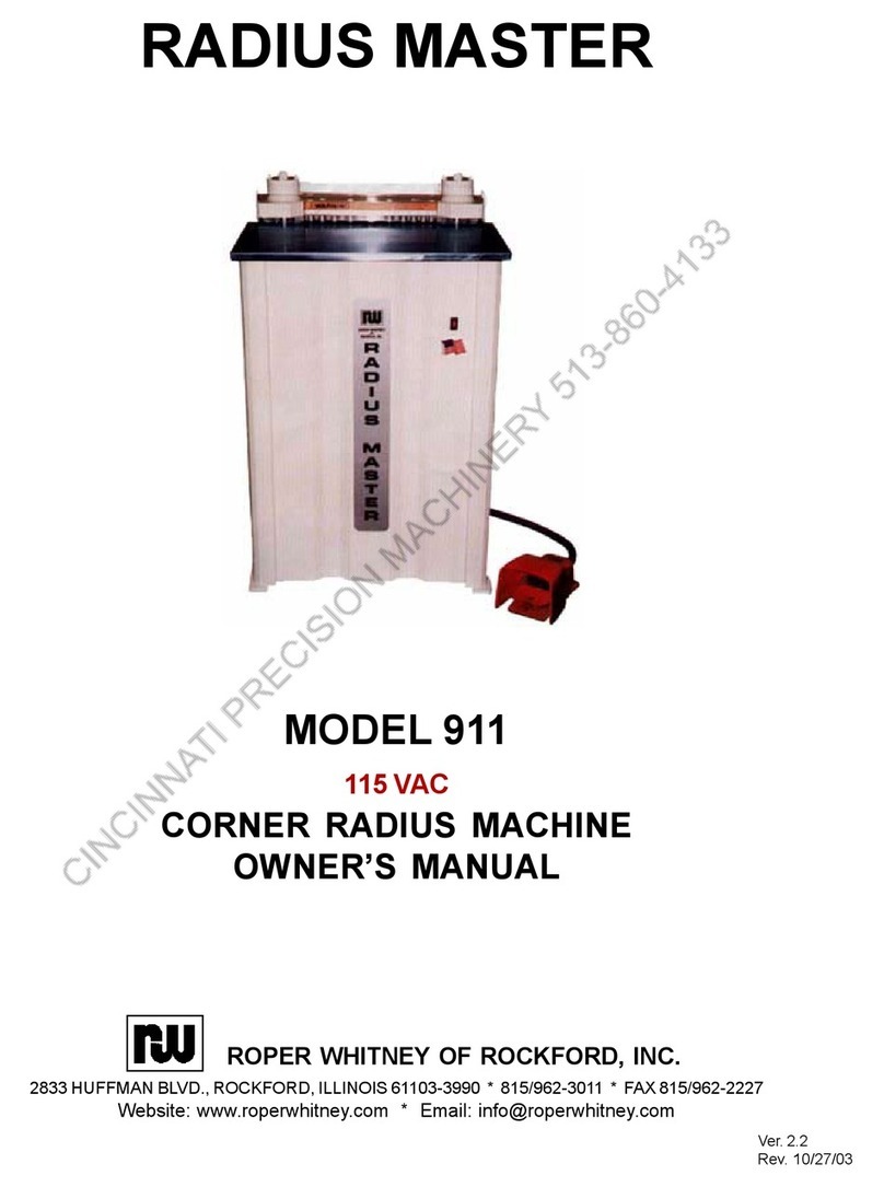 Roper Whitney RADIUS MASTER 911 owner's manual