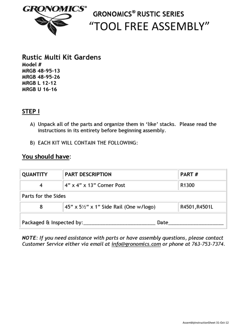 Gronomics RUSTIC Series User manual Gronomics RUSTIC Series User manual
