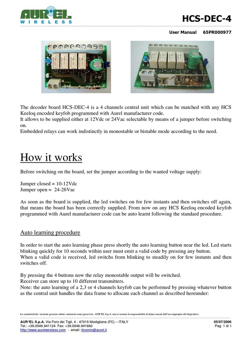 AUREL HCS-DEC 4/F user manual