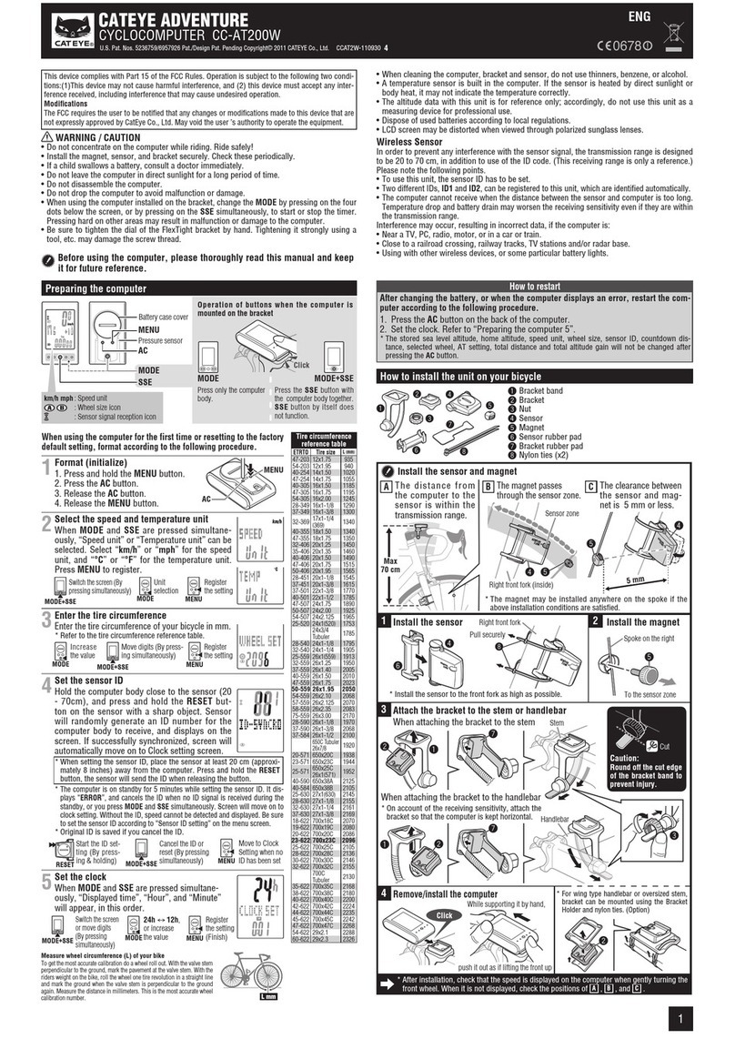 Cateye Adventure CCAT2W-110930 User manual