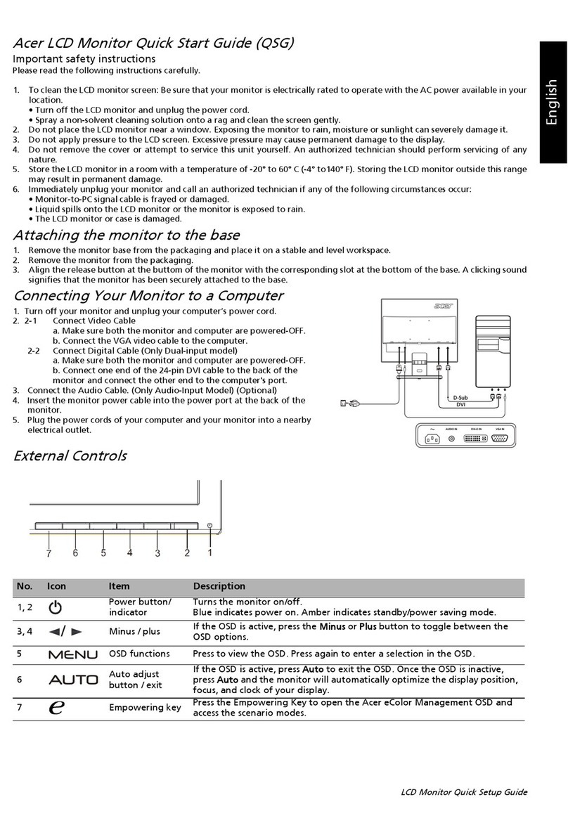 Acer V196LBBD User manual