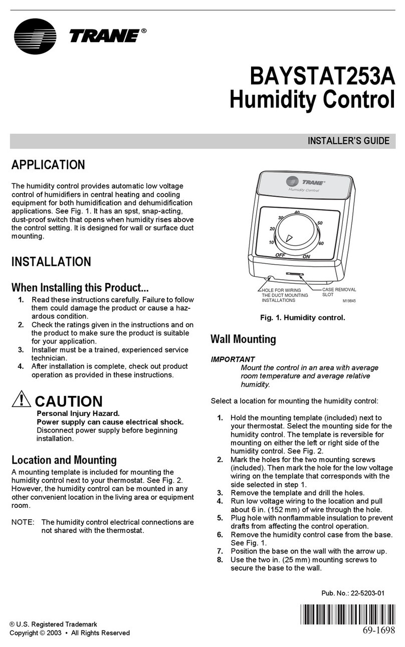 Trane BAYSTAT253A Assembly instructions