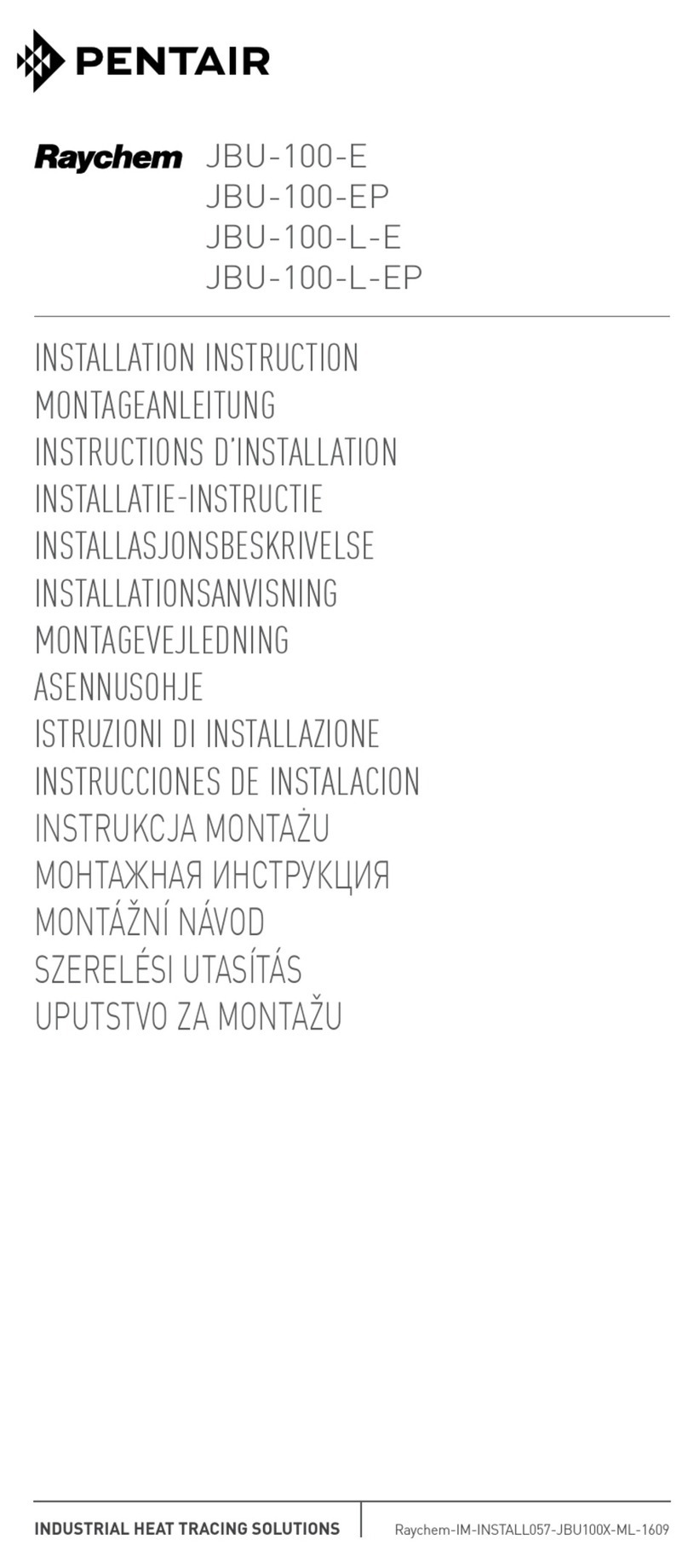 nVent RAYCHEM JBU-100 Installation instruction
