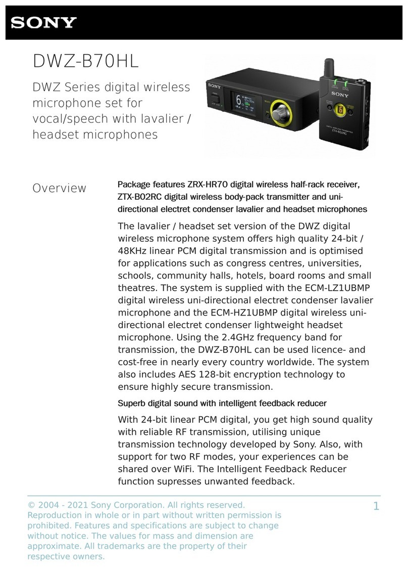 Sony DWZ Series User manual Sony DWZ Series User manual