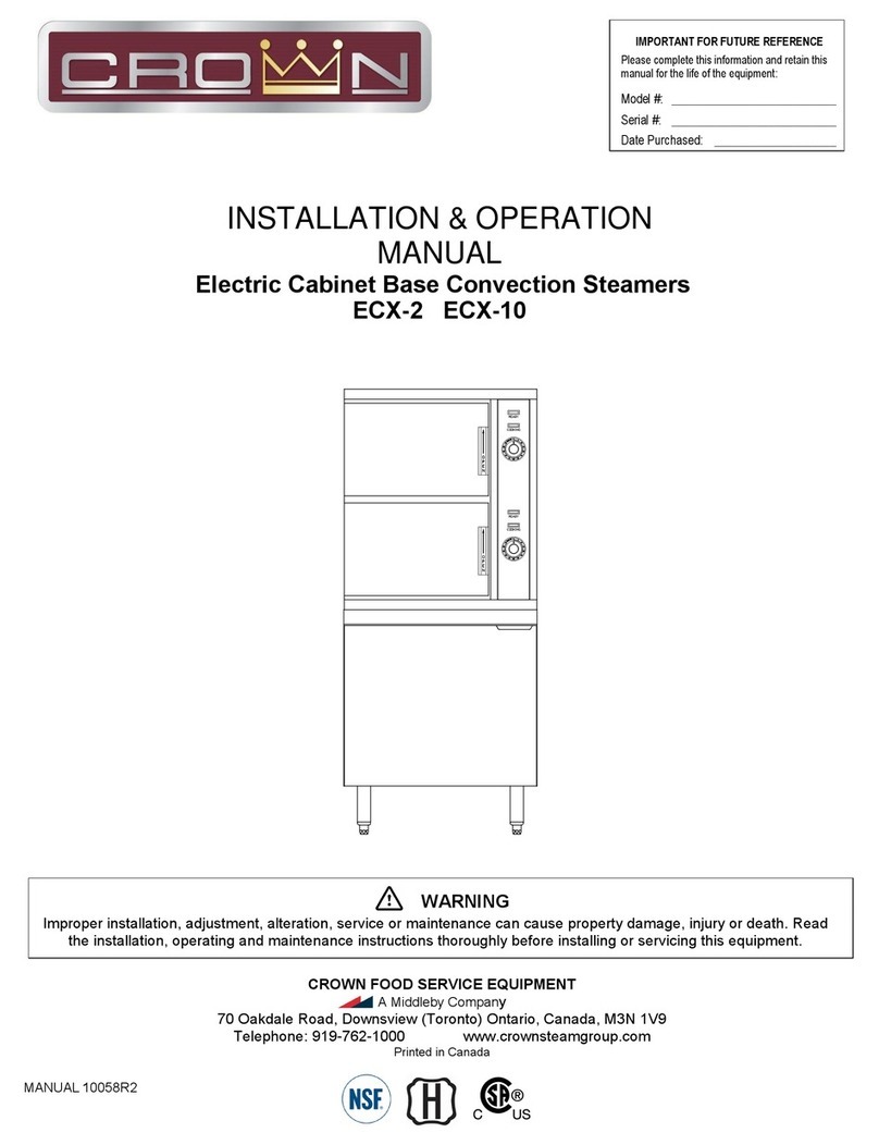 Middleby Crown ECX-10 Installation & operation manual