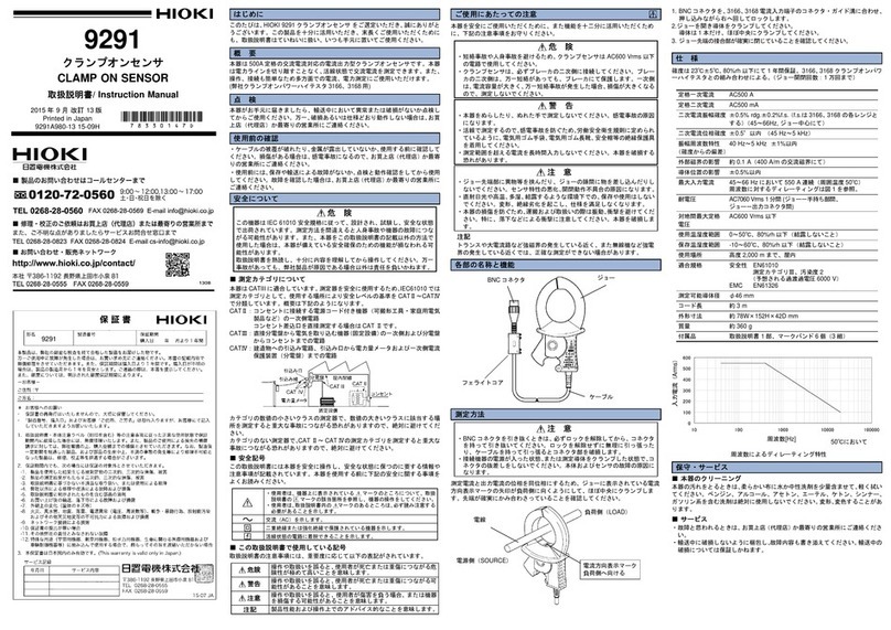 Hioki 9291 User manual