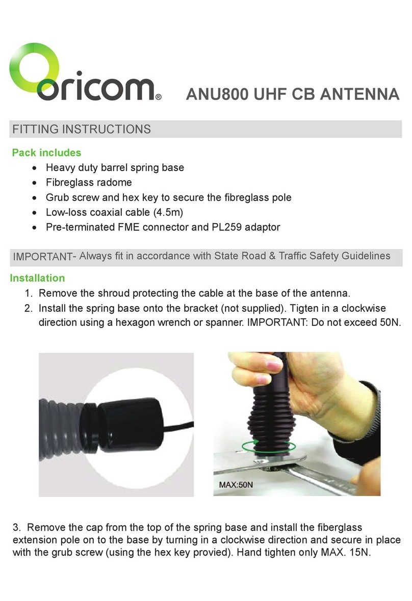 Oricom ANU800 Fitting instructions