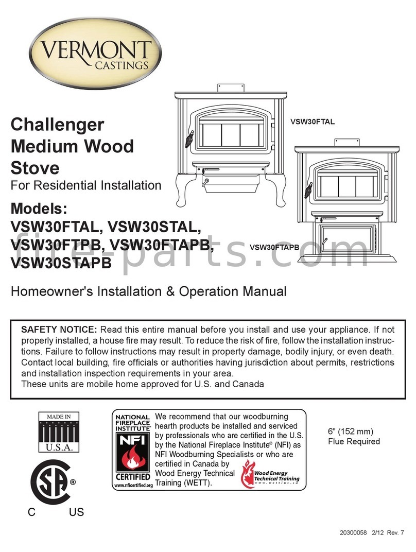 MHSC Vermont Castings VSW30FTAL Homeowner's installation & operation manual
