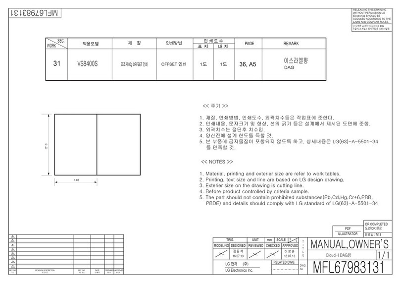 LG VS8411SCW owner's manual