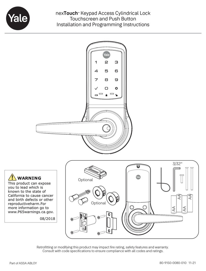 Yale Lift-Tech nexTouch Installation and programming instructions