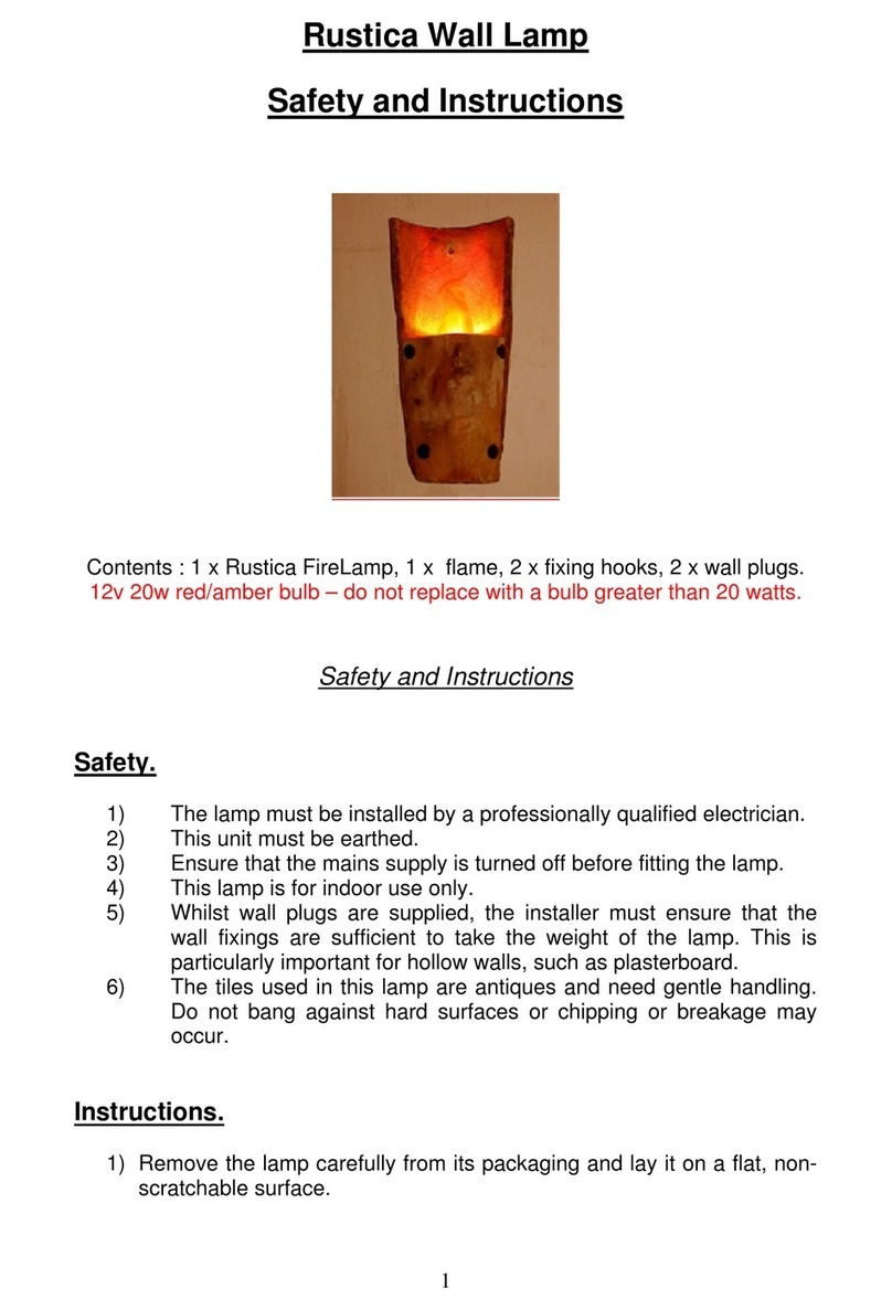 RUSTICA FireLamp Safety and Instructions