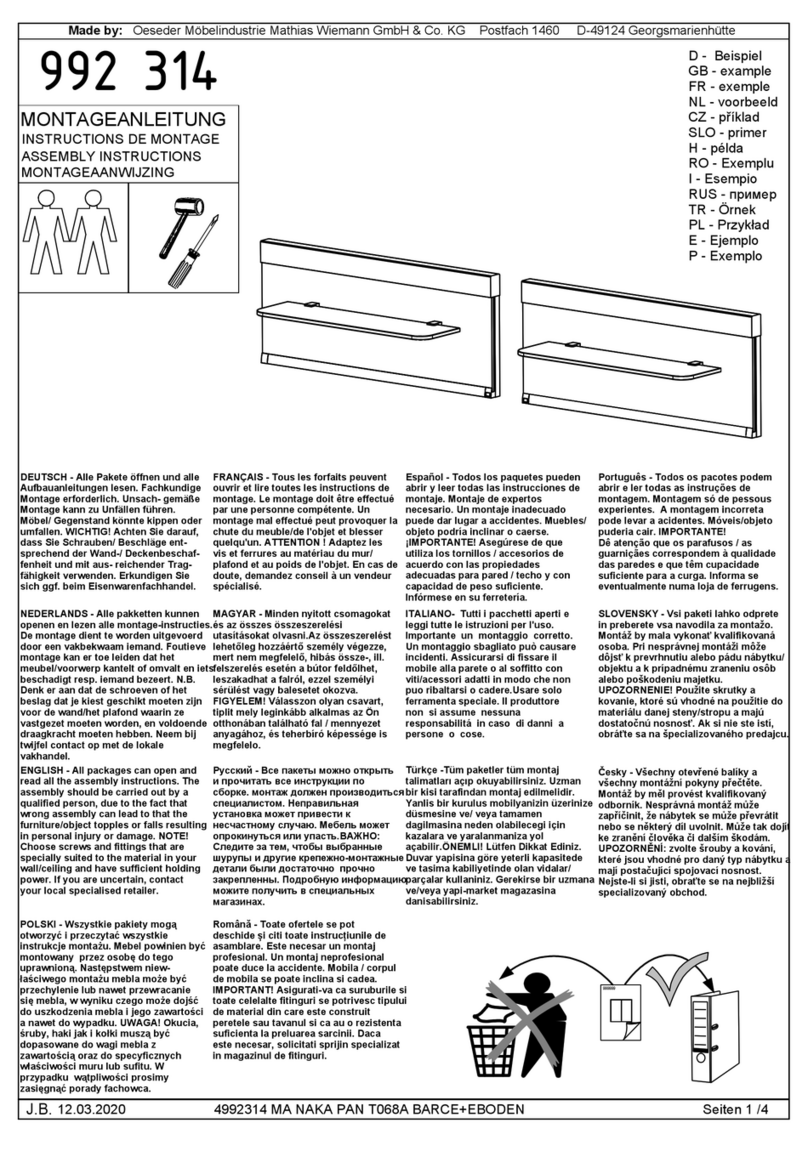 Oeseder Möbelindustrie 992 314 quick start guide Oeseder Möbelindustrie 992 314 quick start guide