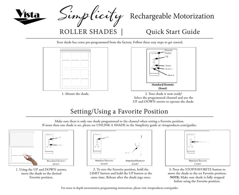 Vista Simplicity ROLLER SHADES User manual