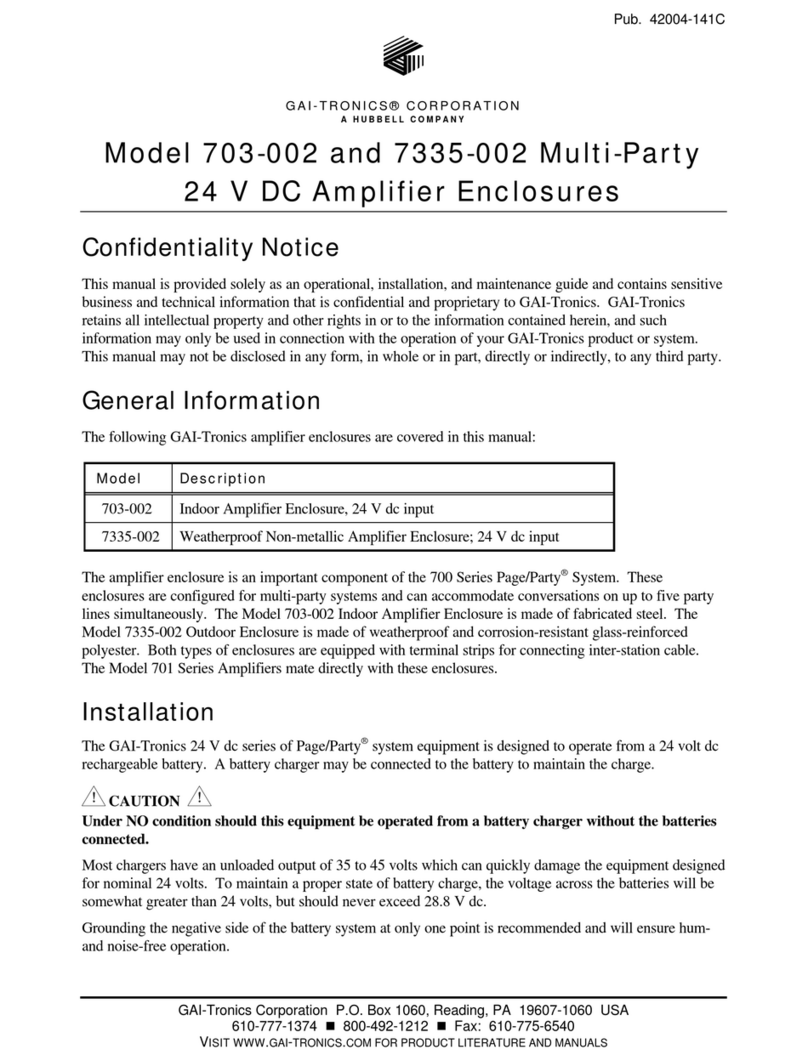 Hubbell GAI-TRONICS 703-002 User manual