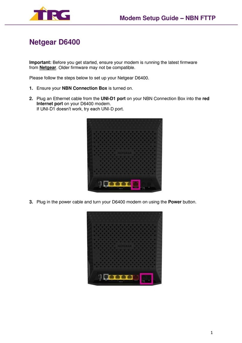 TPG Netgear D6400 User manual