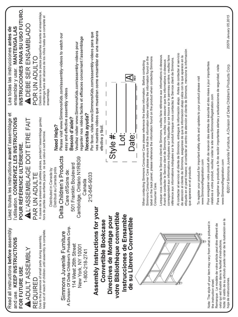 Delta Childrens Products Simmons Juvenile Kingsley 324070 Assembly instructions