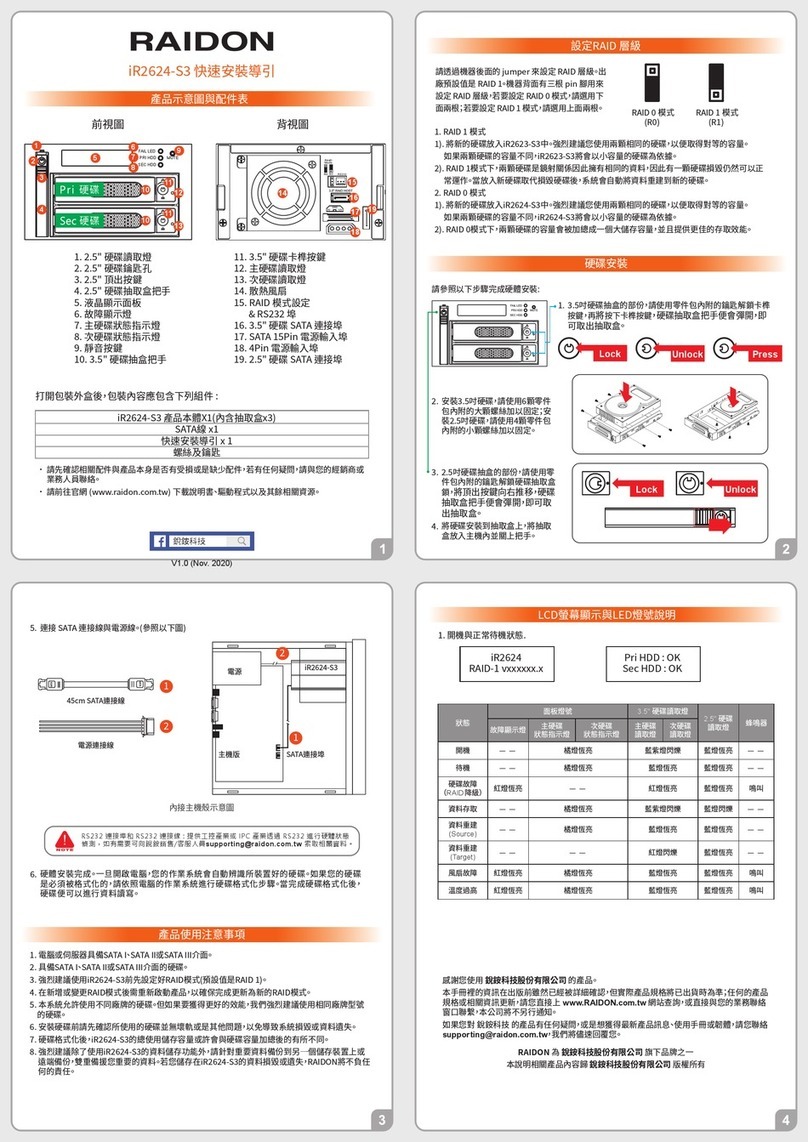 Raidon InTANK Series Quick installation guide