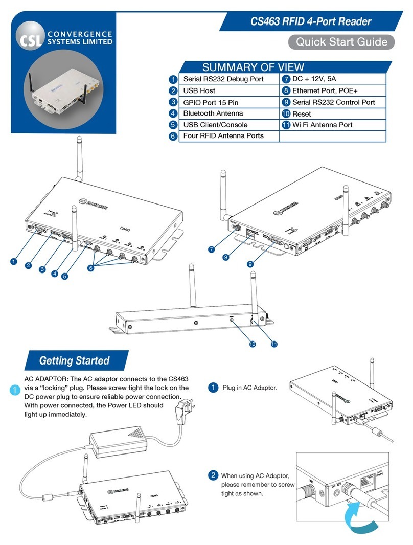 Convergence System Limited CS463 quick start guide