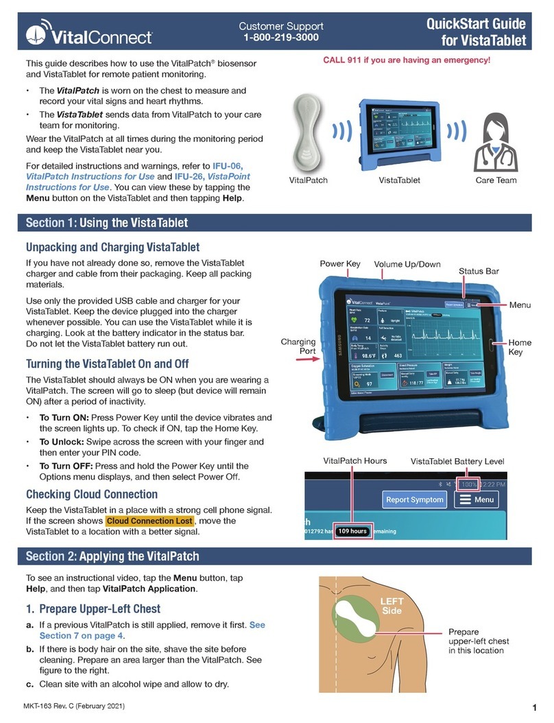 VitalConnect VistaTablet quick start guide