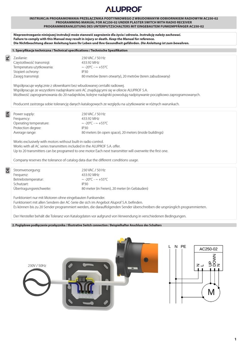 Aluprof AC250-02 Owner's manual