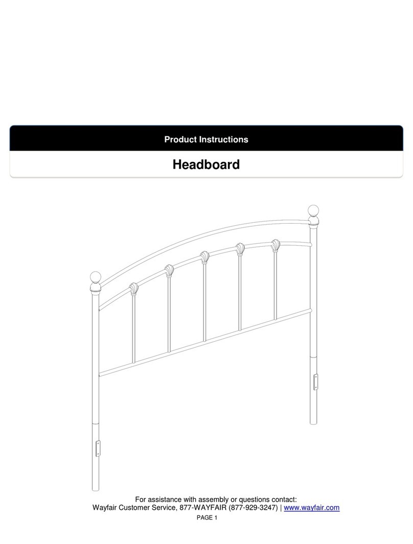 Wayfair Headboard Instruction sheet