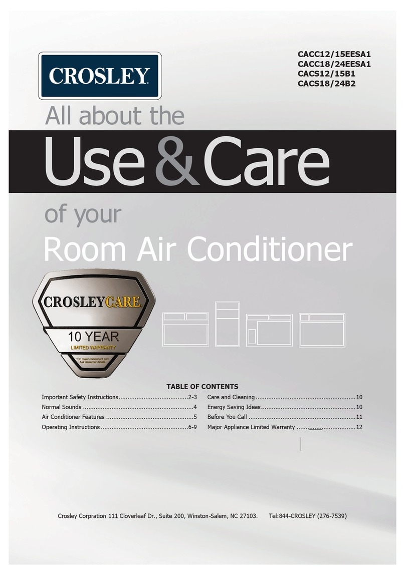 Crosley CACC12/15EESA1 Owner's manual
